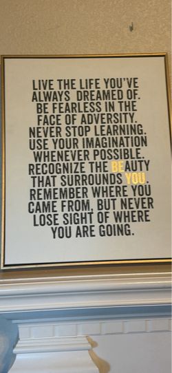 Motivational Quote Framed Canvas Wall Art