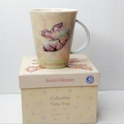 ANNE GEDDES PORCELAIN COFFEE MUG BABY FAIRY WINGS 