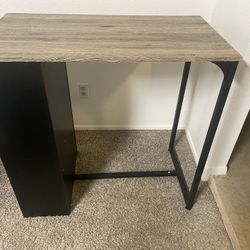Bar Height Desk/table with end book shelf 