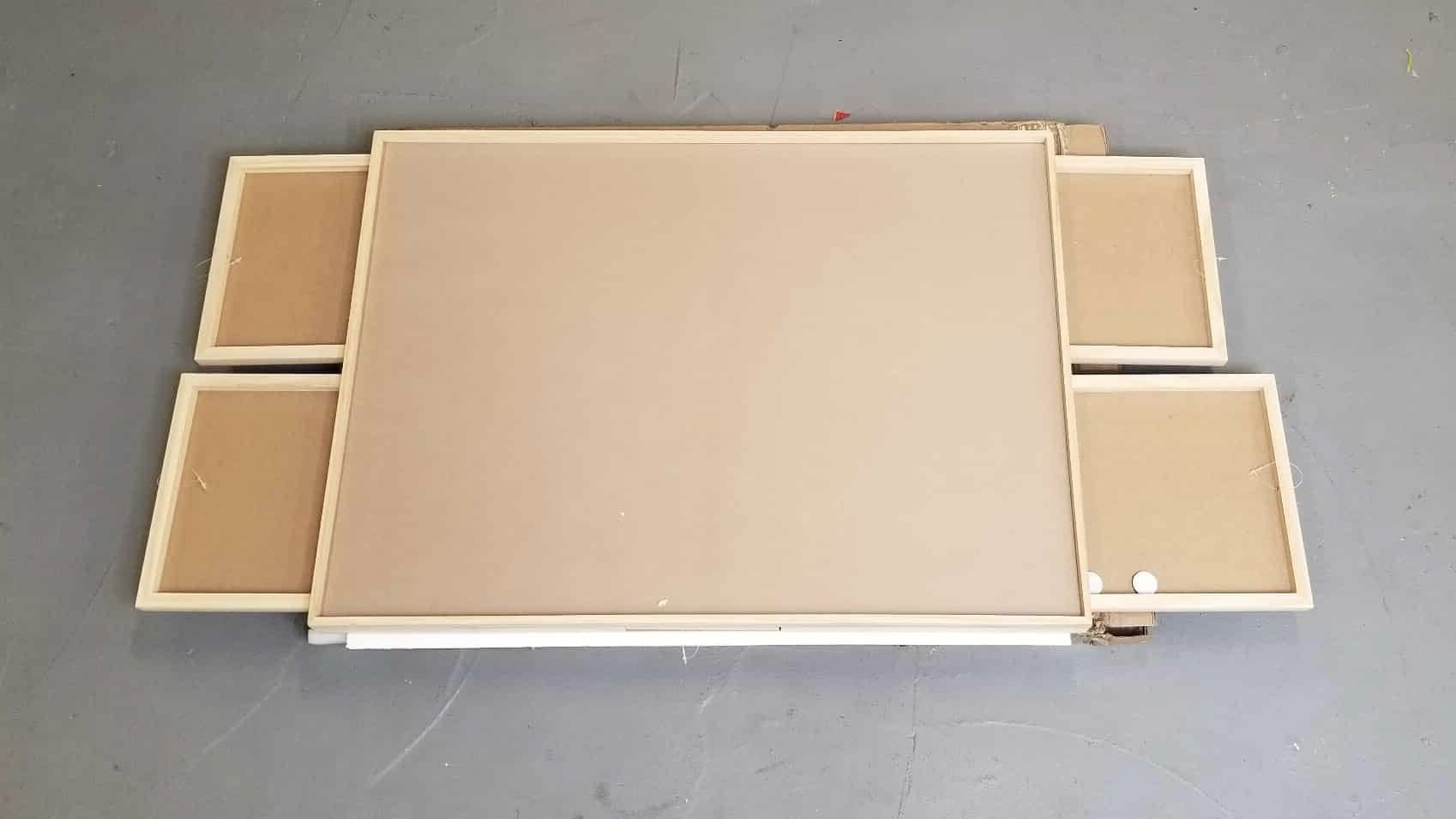 Large Puzzle Board/organizer With 4 Built In Cabinets