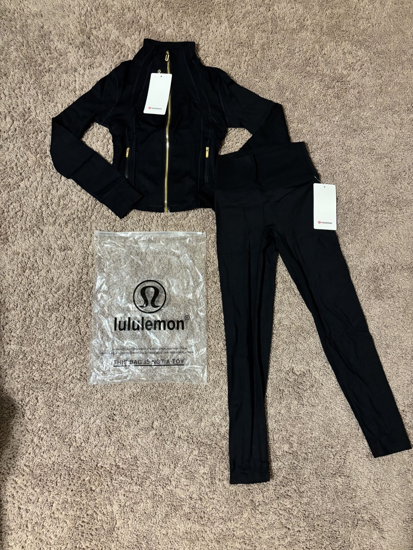 Black And Gold Lululemon Define Set