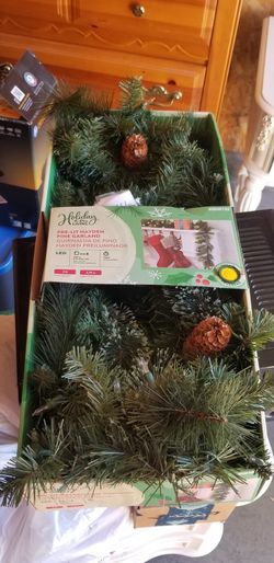 Pre Lit Pine Garland -- Lowes 