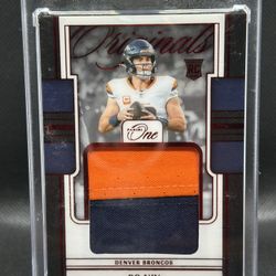  Bo Nix  2024 Panini One Originals Patches SP Red Rookie #’d /49 Sealed Broncos 