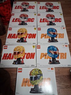 Formula one Helmet lego sets that retail for 90 dollars a piece