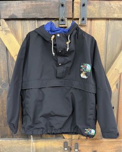 The North Face X Gucci Hooded Black/Multicolor Windbreaker Pullover Jacket Sz L *7095