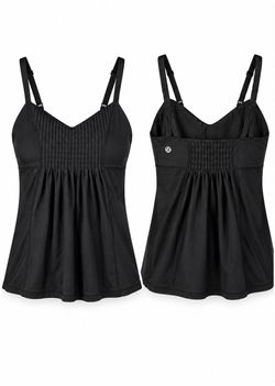 Lululemon Fouetté Camisole Black Smocked Tank Size 4
