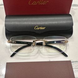 Buff Sunglasses Rimless Lenses Clear Tint Gold