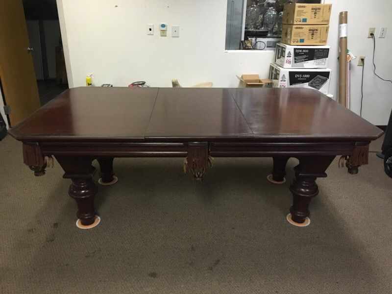 Custom crafted Robertson Billiard MFG 7' Pool Table with custom table top conversion pieces