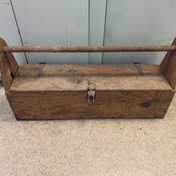 Vintage Wooden Toolbox Plumbers Tool Box Long Case