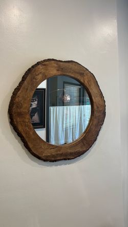 Live Edge Wood Slab Wall Mirror
