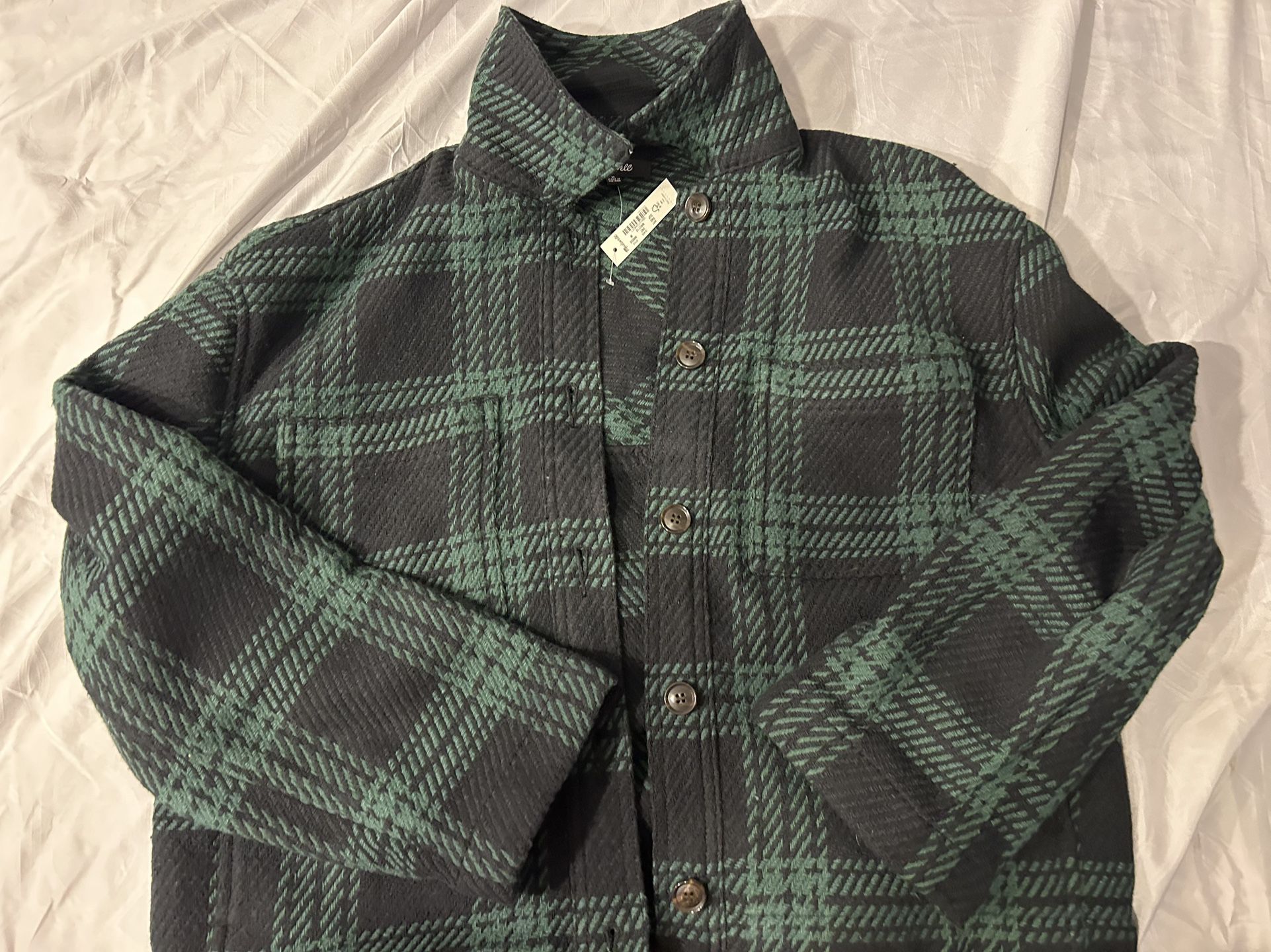 NWT MADEWELL Flannel Boxy Shirt-Jacket in Plaid