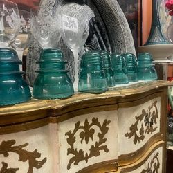 Antique Blue Glass $10 Each  Insulators $10 Each 
