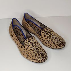 Rothy's Spotted Cheetah Leopard Animal Print Flat Round Toe Slip On Ballet Flats 
