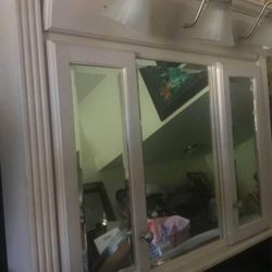 $2,000 Vanity Medicine Cabinet Large Beveled Mirror vintage