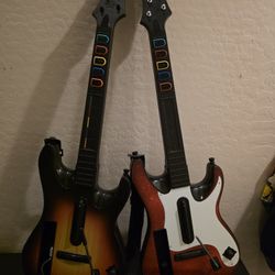 Pair of Nintendo Wii Guitar Hero Controllers