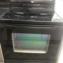 Self Clean Black Glass Top Stove 