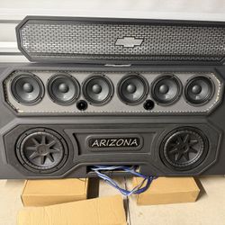 NEW CUSTOM BOX RGB LIGHTS FOR SINGLE CAB TRUCKS MIDRANGE SPEAKERS TWEETERS SUBWOOFERS 