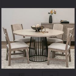 IFD Cosala Off White Gray Dining Room Set