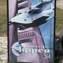Michael Kungl Boeing 314 Clipper Aviation Poster Art Deco San Francisco