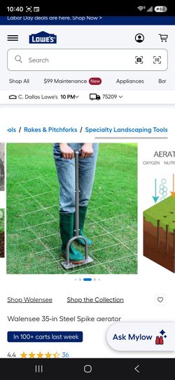 Walensee 35-in Steel Spike Lawn Aerator
