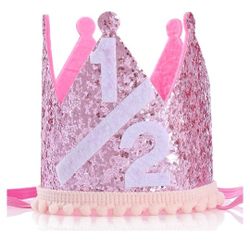 1/2 Birthday Crown Pink