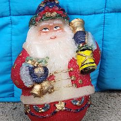Vintage Decorative Ornate "Old World" Santa Clause Wax Candle