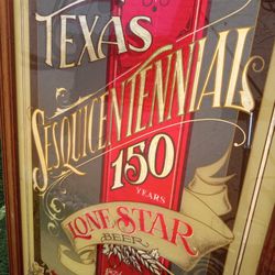 1986 Lone Star Beer Texas Sesquicentennial Bar Mirror