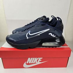 ( SZ 12 )( BRAND NEW ) Men Nike Air Max 2090 Men's DH4093-400 Obsidian Navy Blue White Iron Grey Black