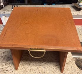 Portable, , speaker podium. Made with all wood. You can take the decal off.
