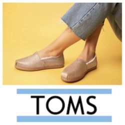 NEW!  TOMS Alpargata Leather Slip On Flats (6.5)
