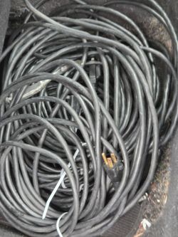 Black extension cords, various sizes