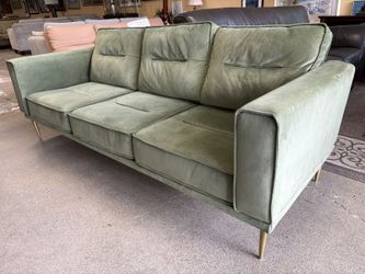 ASHLEY Modern Macleerly Tufted Velvet Green 3-Seat Sofa