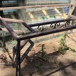 Rod Iron Table With Glass Top 
