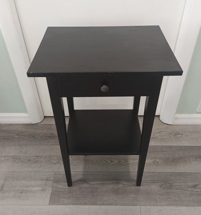 Black Ikea 1 Drawer End table Nightstand 18 x 14 x 27.5