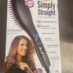 Simply Straight Ceramic Hair Straightening Brush - NEW!