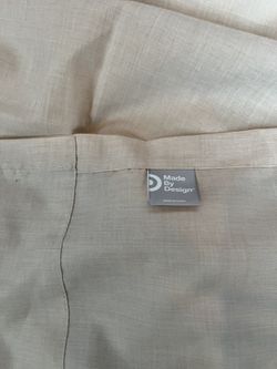 Two Semi Sheer Tan-heather Curtain Panels 41in Across X 81in Long