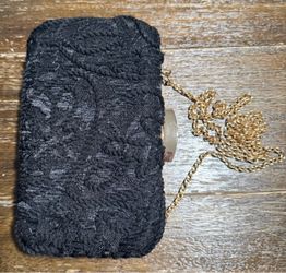 Black Clutch with Gold  Strap