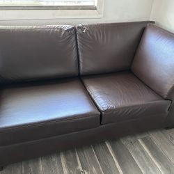 Brown Leather Couch Two Seater