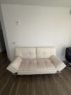 White leather futon