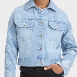 Girls Jean Quilt Jacket Size 14 