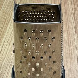 Professional Box Grater, Stainless Steel with 4 Sides, Best for Parmesan Cheese, Vegetables, Ginger, XL Size, Black