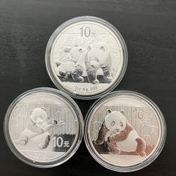  Silver Panda Coins 