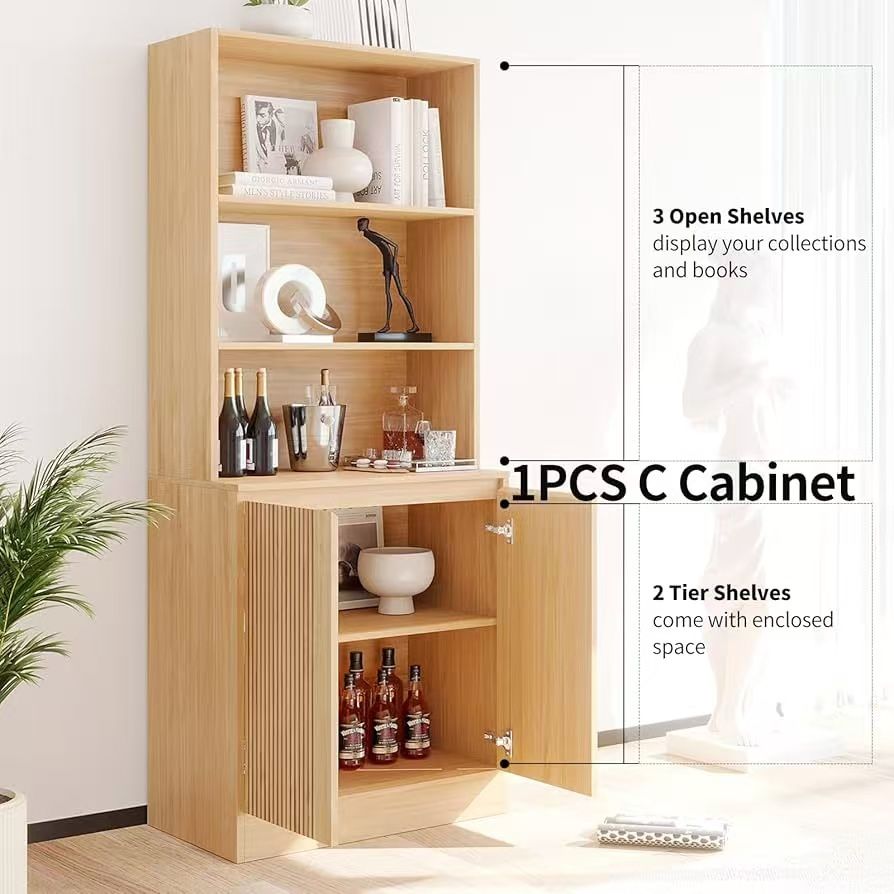 71-inch wooden freestanding shelf