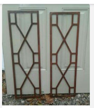 Antique teak wood china cabinet glass inserts