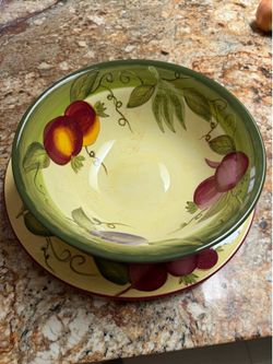 Laurie Gates Al Fresco 15" Platter and 11.5" Bowl