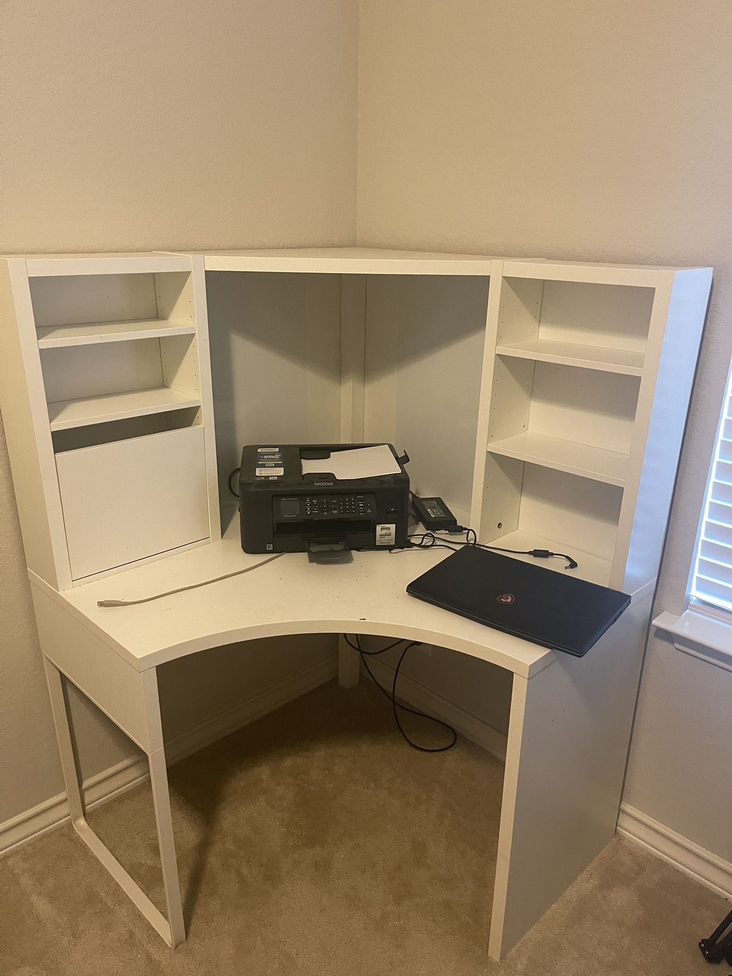 White IKEA Corner Desk