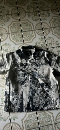 Rebel Vengeance Skull Print Hawaiian Shirt XXL