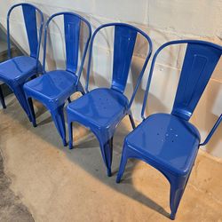 Metal Blue Chairs