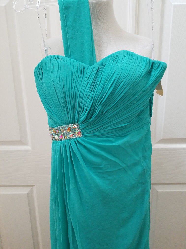 Teal Green Sequined Strapless Dress Size S, M, L, Xl