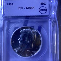 1964 90% Half Dollar 50c MS65
